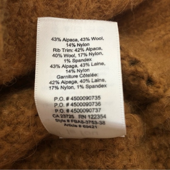 Aritzia Wilfred Le Fou Moreau Alpaca Wool Cable Knit V Neck Sweater Size XXS - Picture 8 of 12